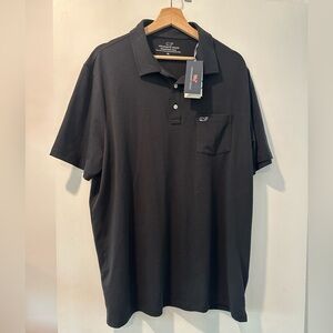 NWT Vineyard Vines Edgartown Polo in Jet Black